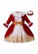 Autumn & Winter Red Princess Girls Layered Dress + Hand Headband